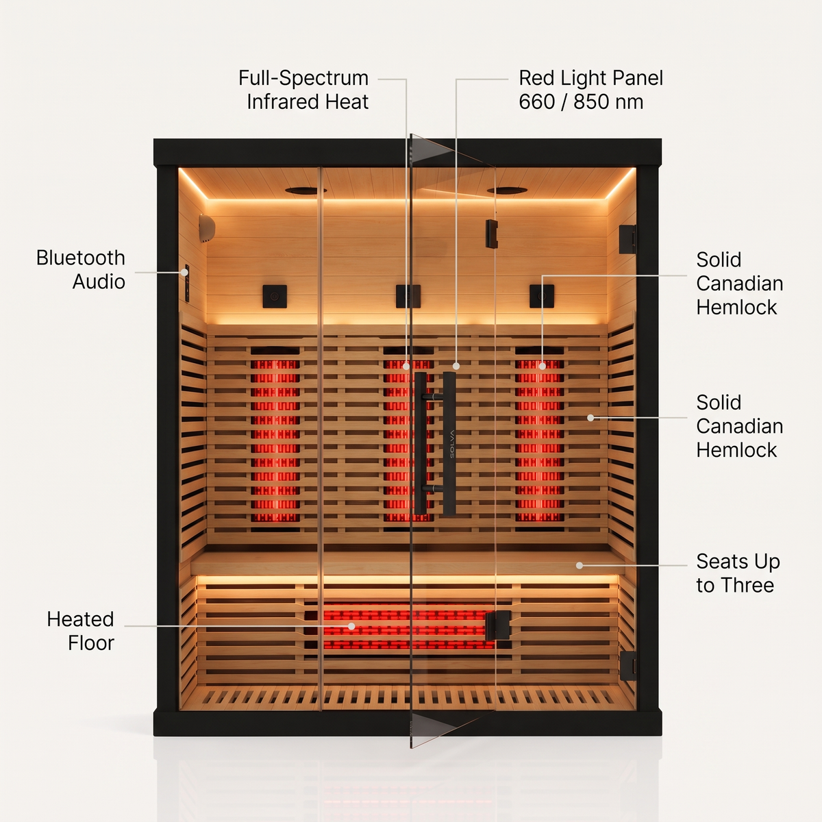 3-Person Infrared Sauna . Room